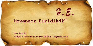 Hovanecz Euridiké névjegykártya